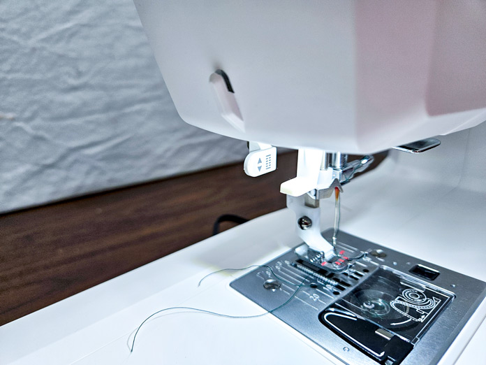 A thread cutter on a sewing machine