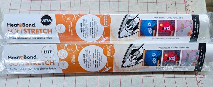 Two long gold and white tubes; HeatnBond Hem, HeatnBond SoftStretch Fusible Web, HeatnBond Lite, HeatnBond Feather Lite, HeatnBond Ultrahold, sewing tutorials, quilting tutorials