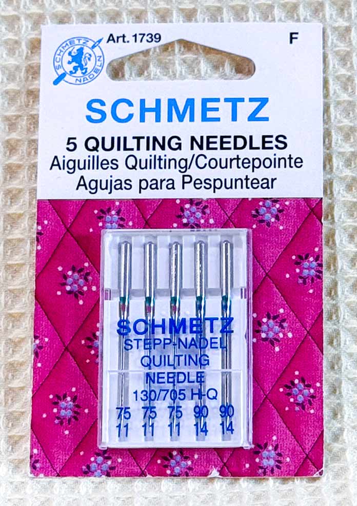 SCHMETZ #1739 Quilting Needles Carded - Assorted Sizes - 5 count