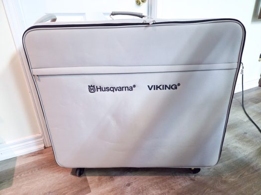 A large gray case on wheels 