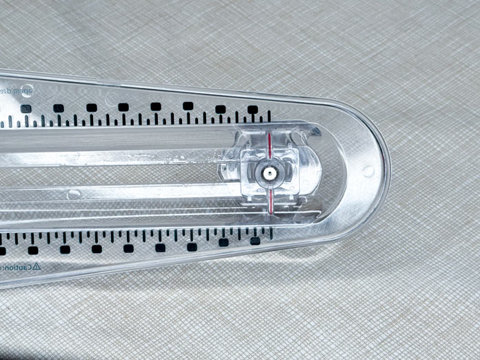 Locating the red lines under the TrueCut 360 Circle Cutter.