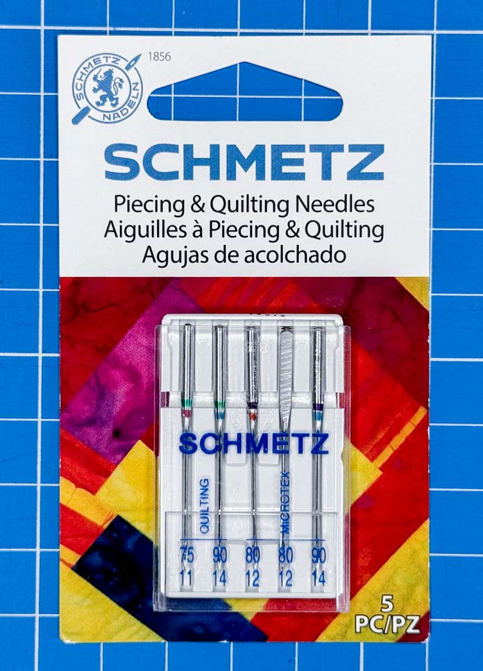 A five pack of SCHMETZ piecing & quilting needles