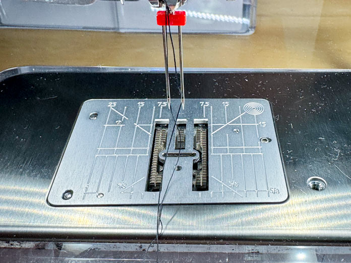 Threading a SCHMETZ Twin Needle.