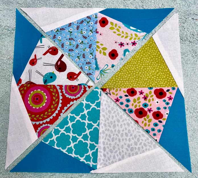 All units for Kaleidoscope Block 2, pressed and trimmed