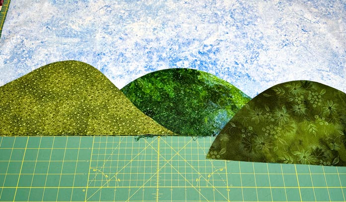 Hill-style shapes start the process of creating the landscape.