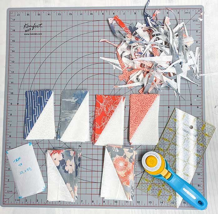Trimming Half-Square Triangles : 3 Different Rulers #quilting #sewing  #technique 