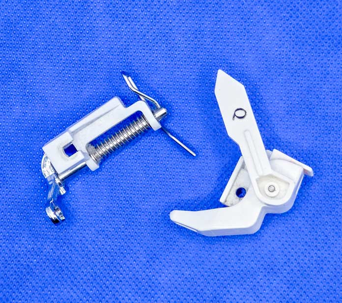 Two spring presser feet for a sewing machine