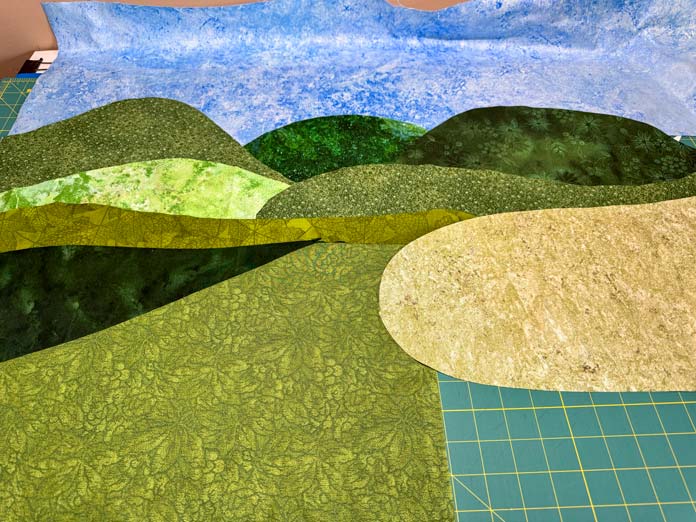 Hill-style shapes start the process of creating the landscape