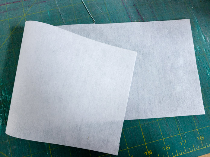 A white piece of interfacing