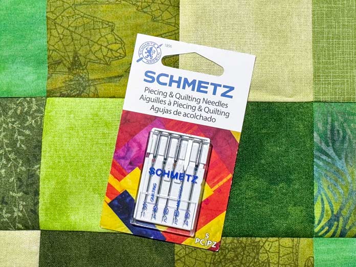 A pack of SCHMETZ piecing & quilting needles