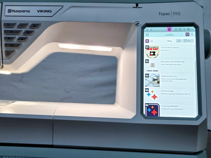 A blog post on a computerized sewing machine