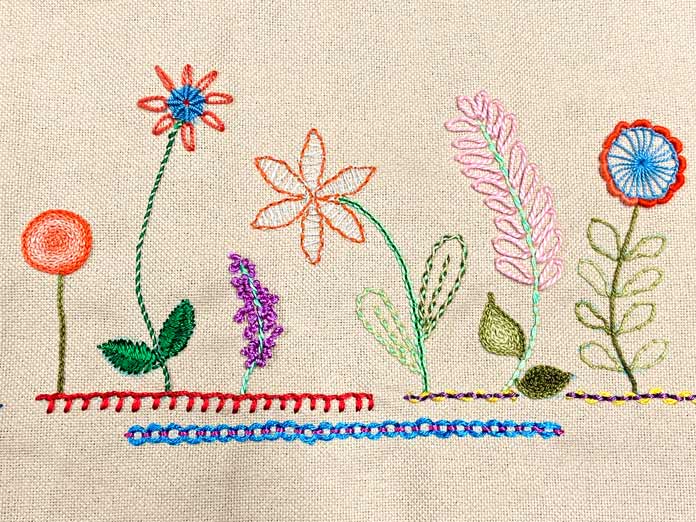 5 simple embroidery stitches to sew by hand on evenweave fabric