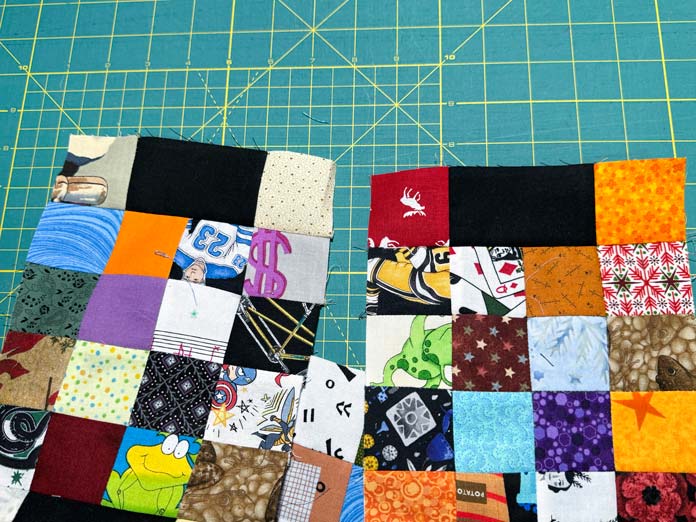 A row of 16 patches with both ends completed.