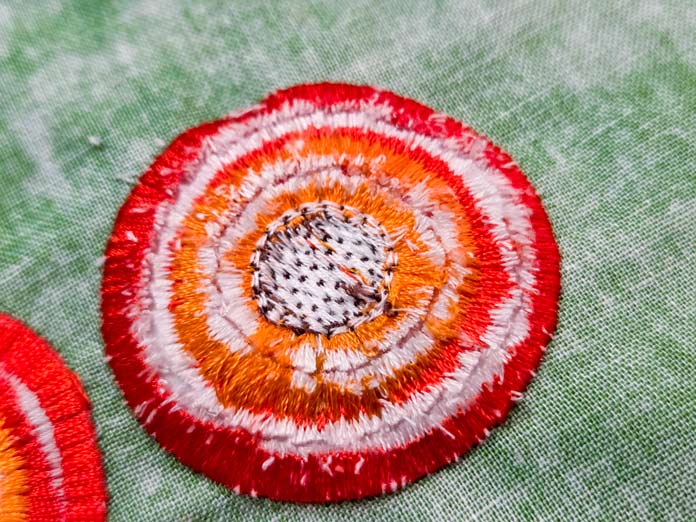 The back of an embroidery design