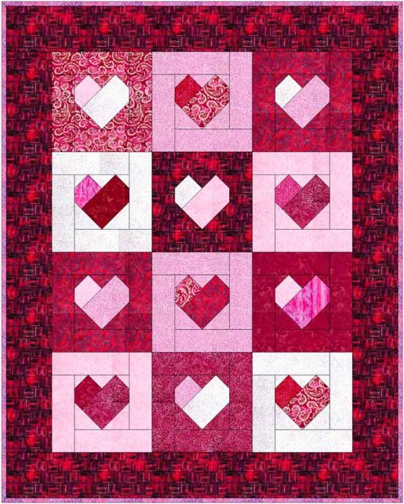 This basic heart quilt block starts with a free pattern (tutorial