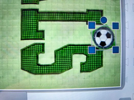 A screen on a computerized embroidery machine