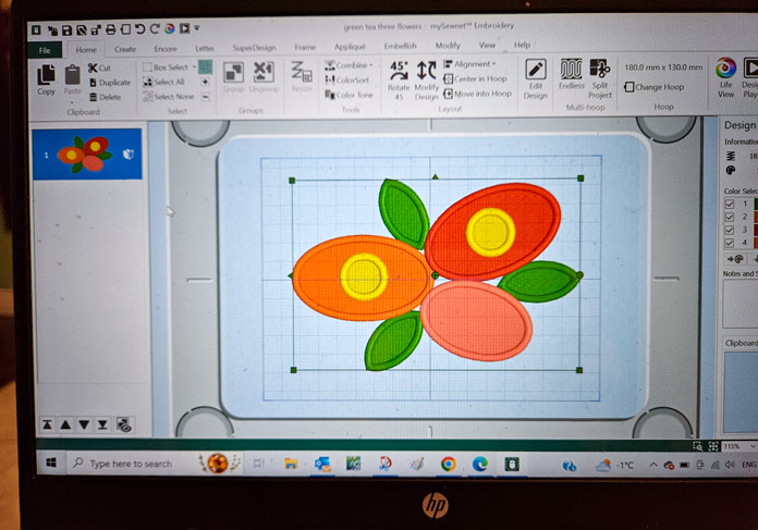 A colorful floral design on a computer screen