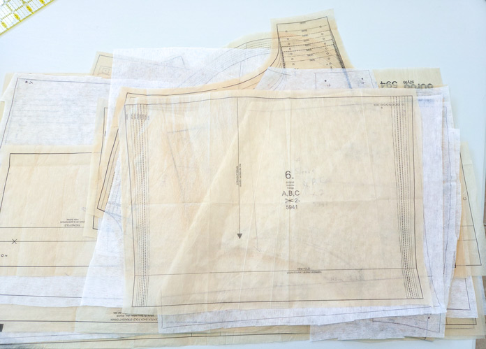 Garment pattern pieces