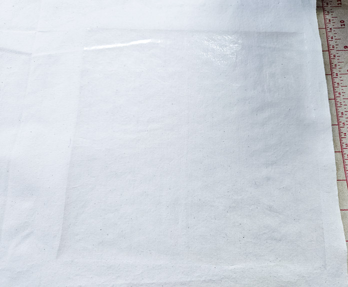 A fusible vinyl on cotton fabric