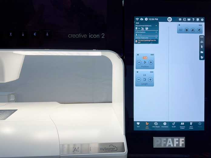 Computer screen color changed on the PFAFF creative icon 2 sewing machine