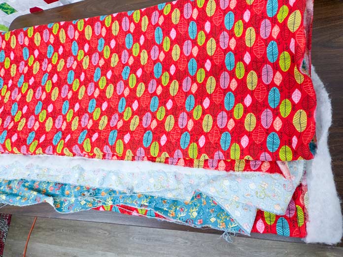 Red quilted fabric