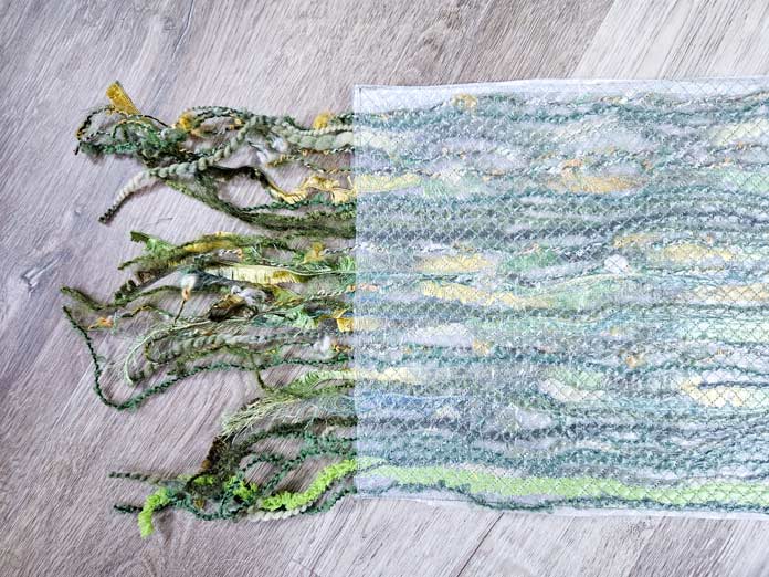 Green yarn fringe