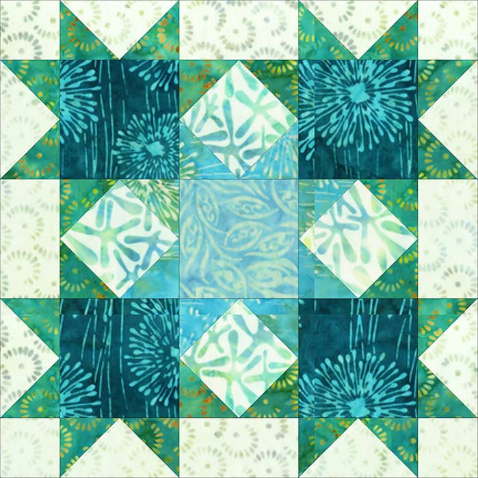 Block 12 of the Spectrum QAL 2020 featuring The Little Girl in the Blue Armchair collection by Anthology Fabrics.