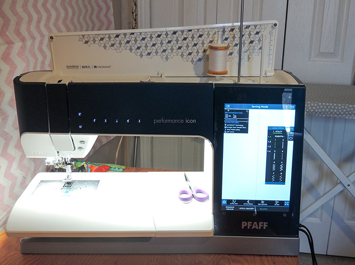 PFAFF performance icon with LED lights and multi-touch screen