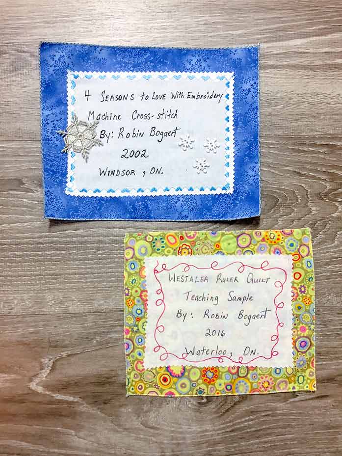 How to make a quilt label using permanent marking pens - QUILTsocial