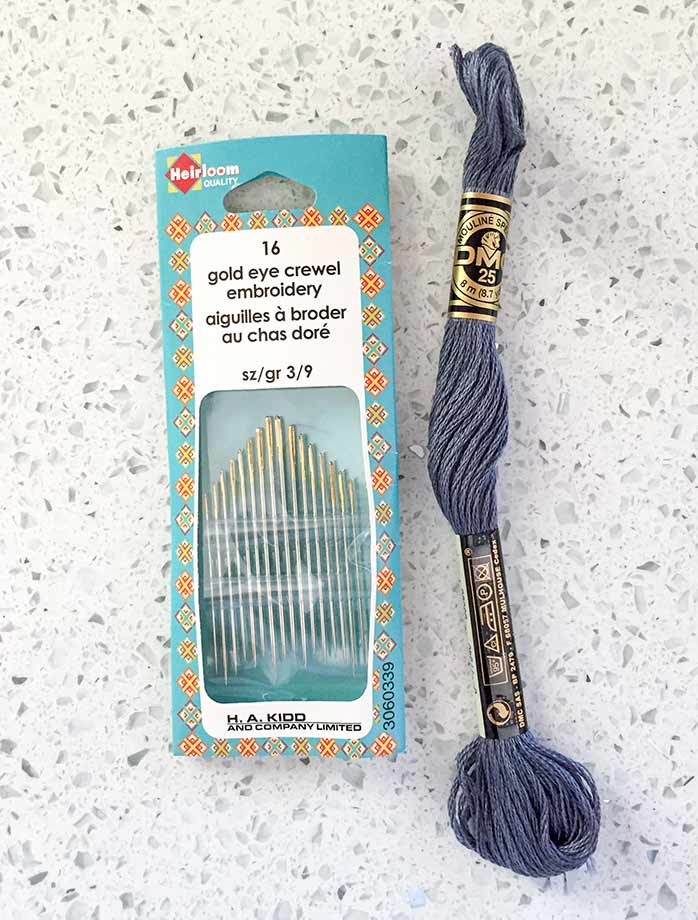 Embroidery Floss. Alt Text: Embroidery Needles to Use for Quilt Labelling 
