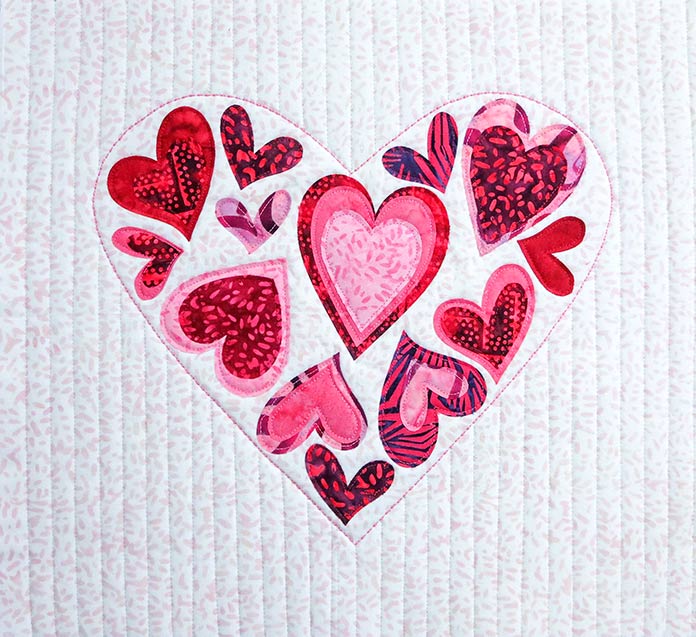 Applique Hearts Machine Embroidery Instant Download Design, Trio of Hearts,  Valentines Day Hearts, Love Hearts, I Love You Appliqué 