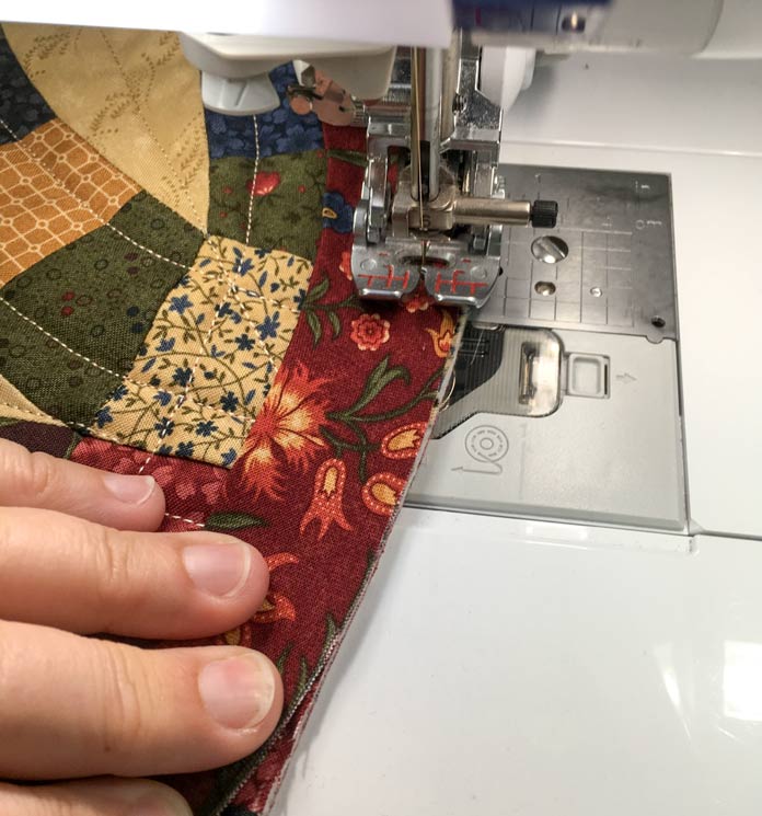 Sew on the binding