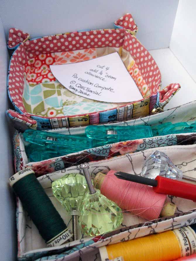Making a small drawer bigger with quilted baskets