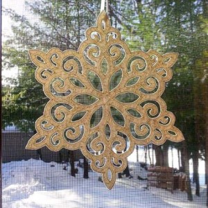 Lacy snowflake in the window