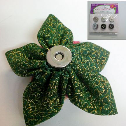 Magnetic snap on back of fabric flower
