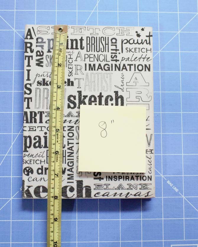 Measure the height of the journal cover and add 1" to the measurement.
