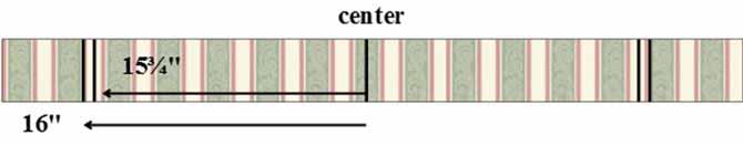 Measurements for the striped mitered border