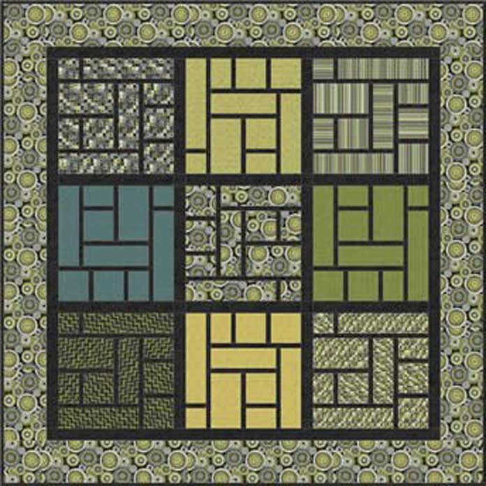 The Mosaic Maze quilt pattern was made using the "Modern Love" line of fabric from Northcott.