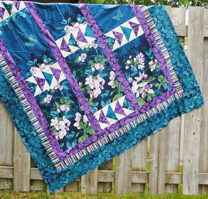 Mountain View quilt - Mystic Garden Version using Northcott fabrics