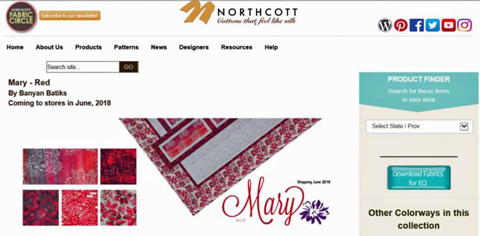 Click on Northcott's Fabric Circle link for more information about their great fabrics.