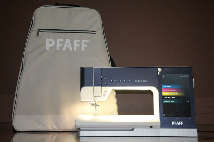 PFAFF creative icon comes with a carrying case for the embroidery unit and accessories.
