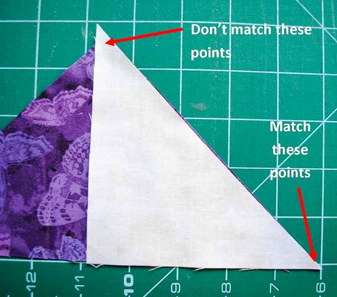 Lining up the triangles for the flying geese