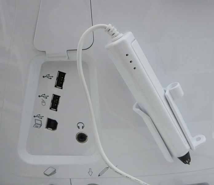 Ports for connecting USB sticks, mouse, laptop computer and headphones