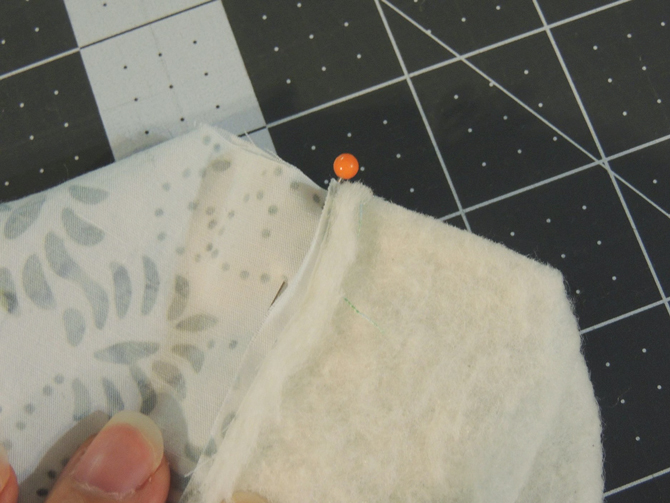 Pull corner out and press flat to sew a seam.