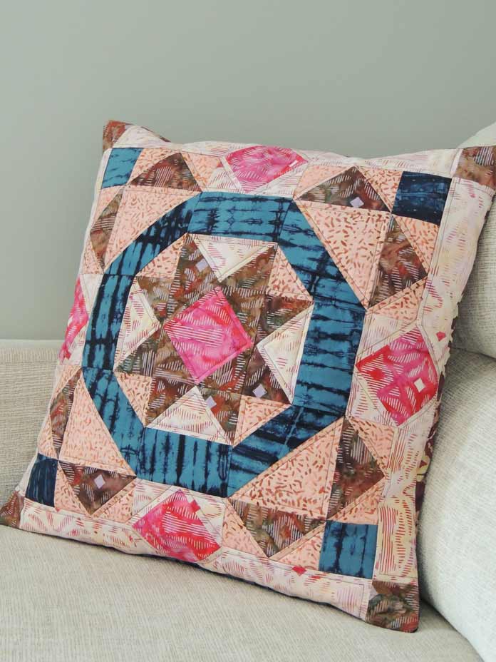 Batik boho inspired quilted cushion cover