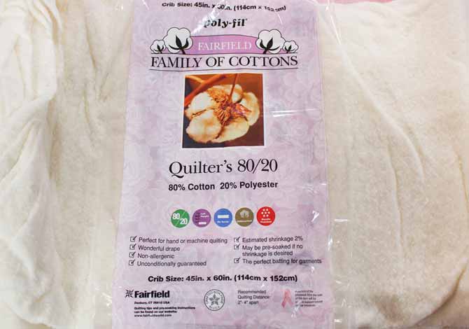 Quilter's 80/20 batting from Fairfield - review of quilt battings on QUILTsocial