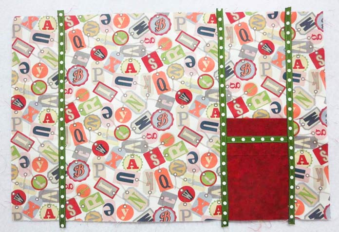 Grosgrain ribbon trim added to placemat