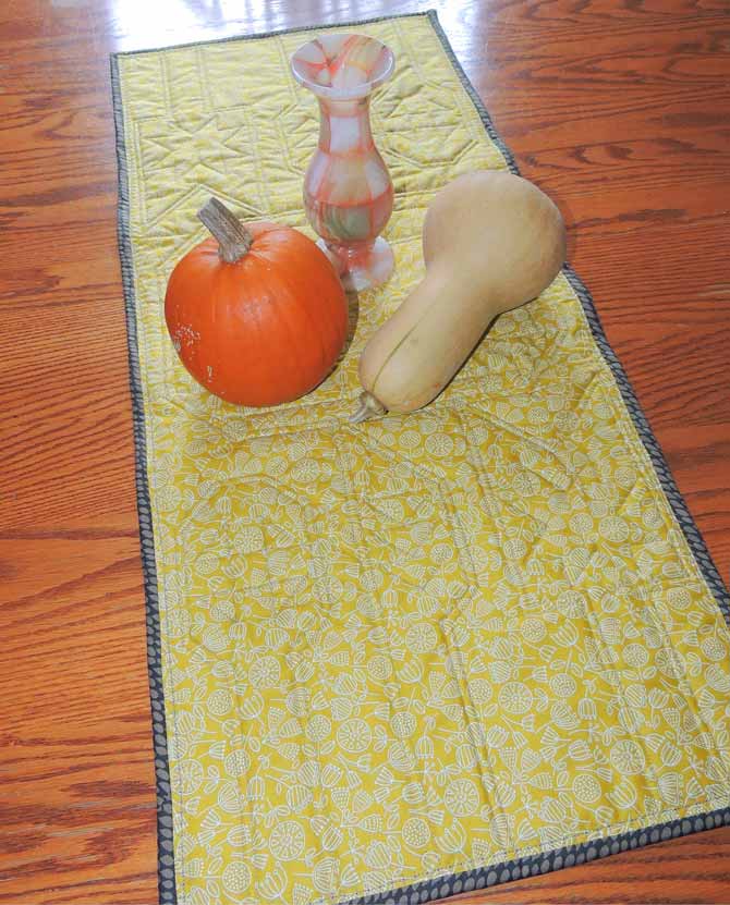 reverse side quilted table runner
