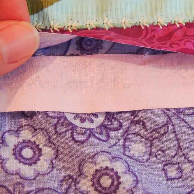 Using decorative stitches to make a selvage project