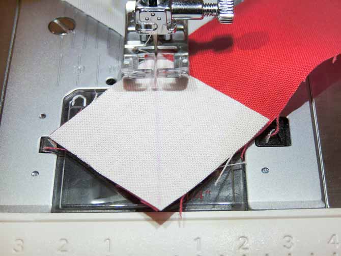 sew on drawn line closeup sewing
